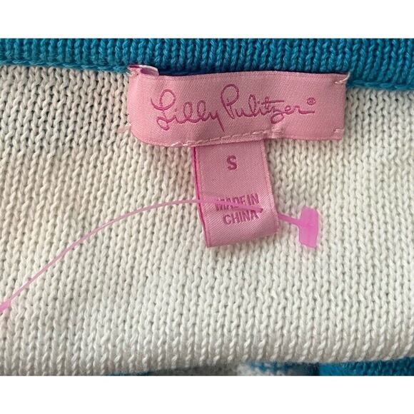 Lilly Pulitzer Light Blue and White Paige Striped Knit‎ Women's Sweater Size S - Picture 5 of 6